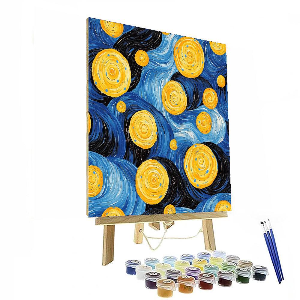 Yayoi Kusama Inspired Cosmic Rhythm In Motion  Paint By Number