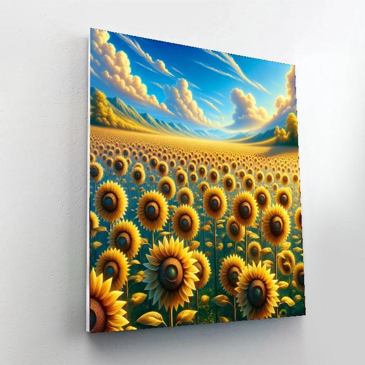 Sunflower Fields In The Breeze Painting By Numbers Kit