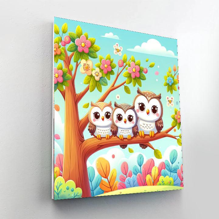 Artistic Owls Numbered Painting Kits