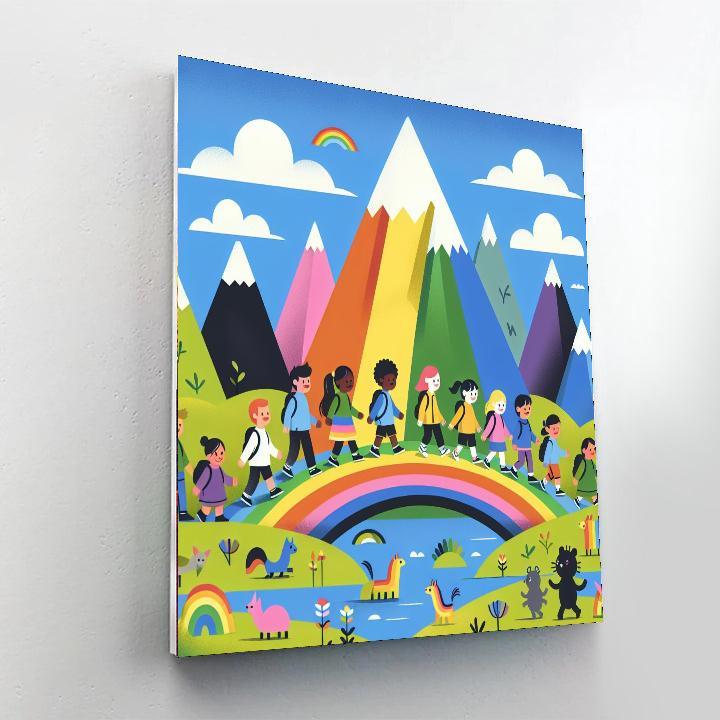 Rainbow Mountain Trek Paint By Numbers Art