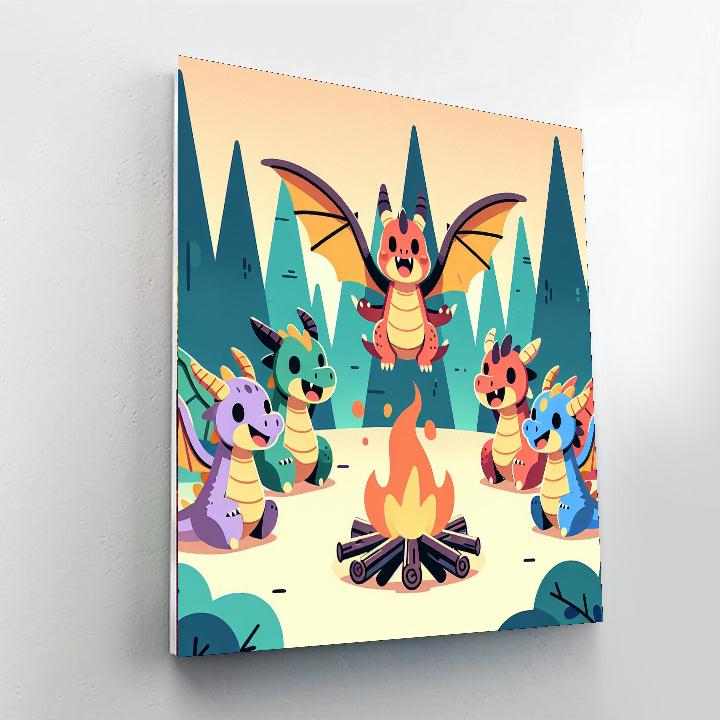 Dazzling Dragon Party Number Painting