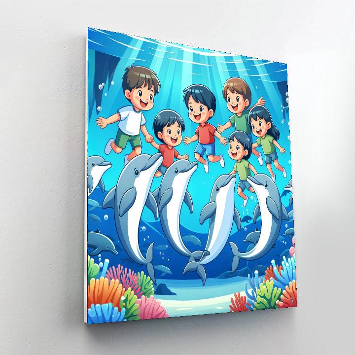 Dolphin Discovery Dive Paint By Color