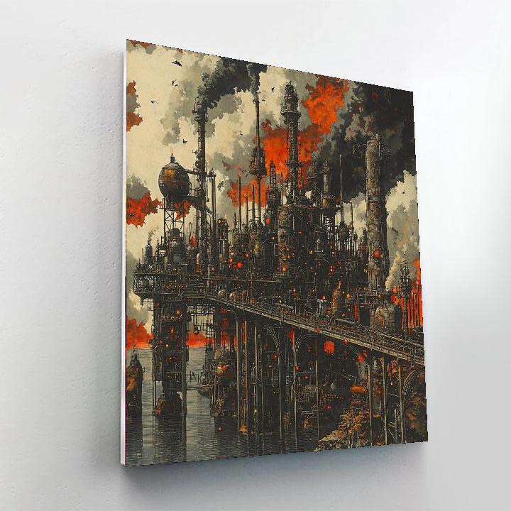 Salvador Dali Inspired Mechanized Industrial Dreams  Paint By Numbers