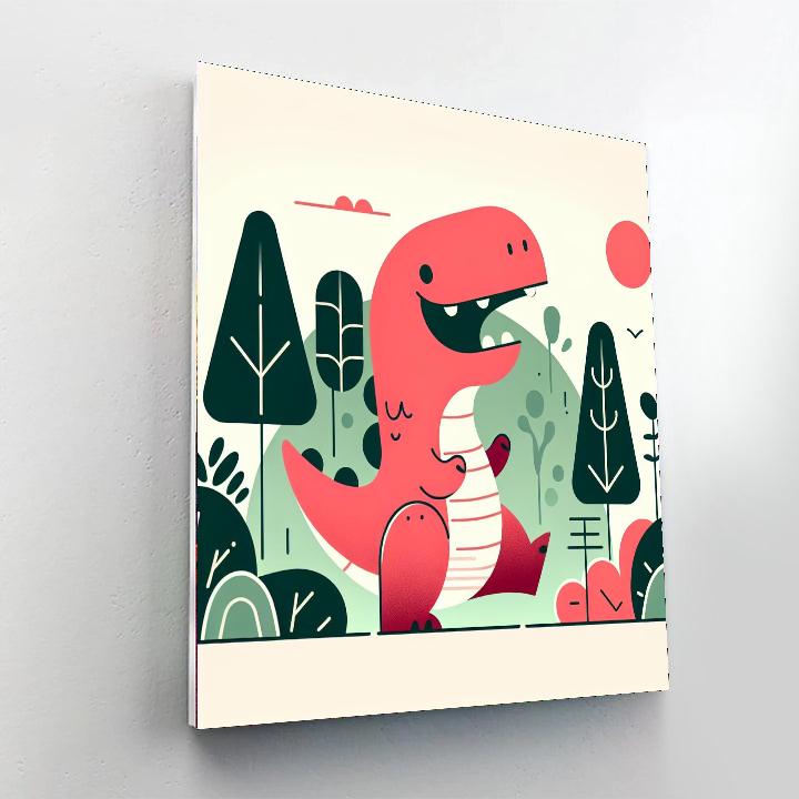 Cheery Dino Number Painting