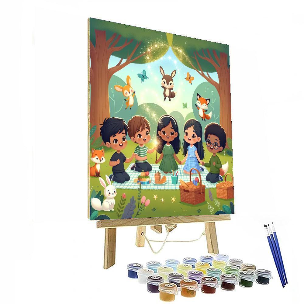 Enchanted Woodland Picnic Paint By Numbers Art