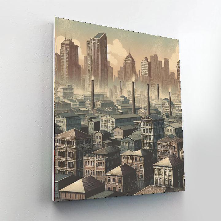Vintage Urban Skyline Painting Number Kit