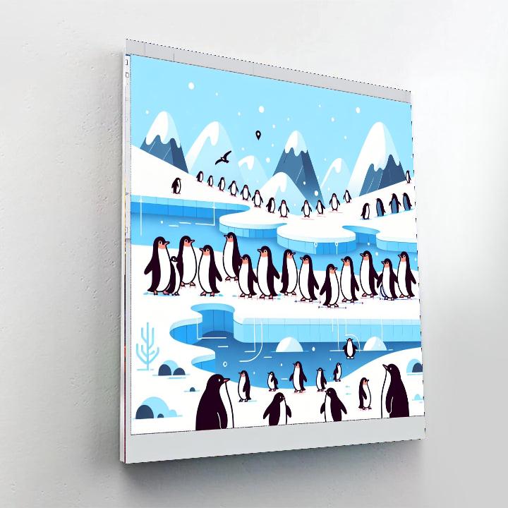Antarctic Penguin Parade Numbered Painting Kits