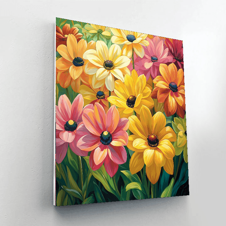 Georgia O'Keeffe Inspired Sunlit Flower Harmony  Paint By Numbers Art
