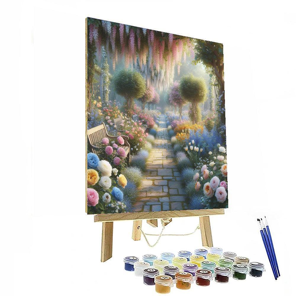 Elegant Garden Pathway Numbered Painting Kits