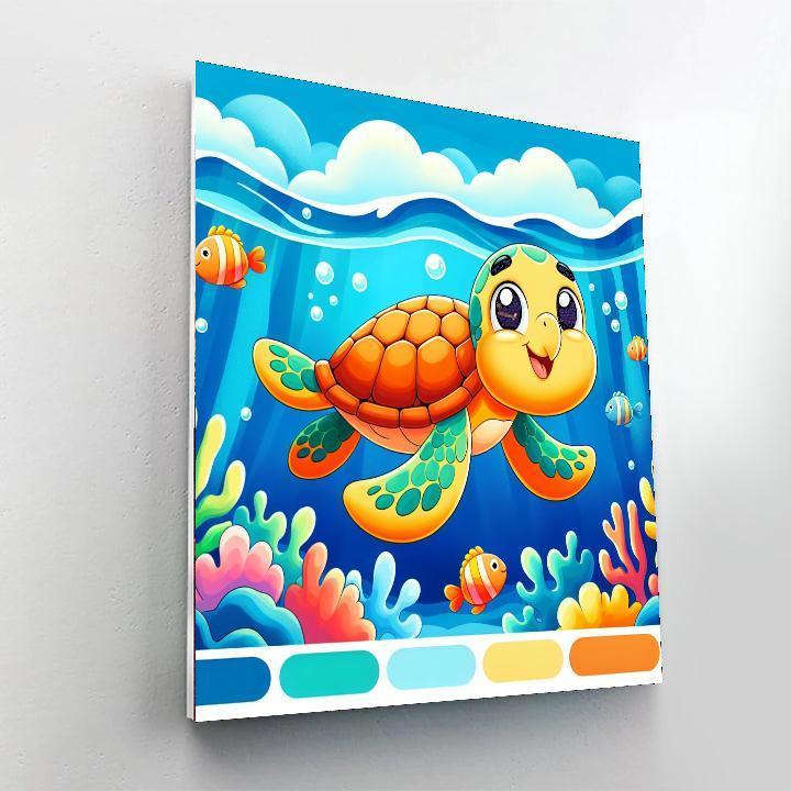 Happy Sea Turtle Paint By Number