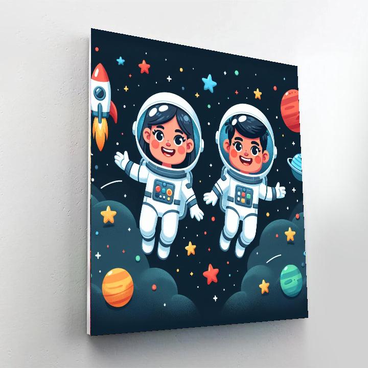 Daring Astronauts Paint By Numbers Art