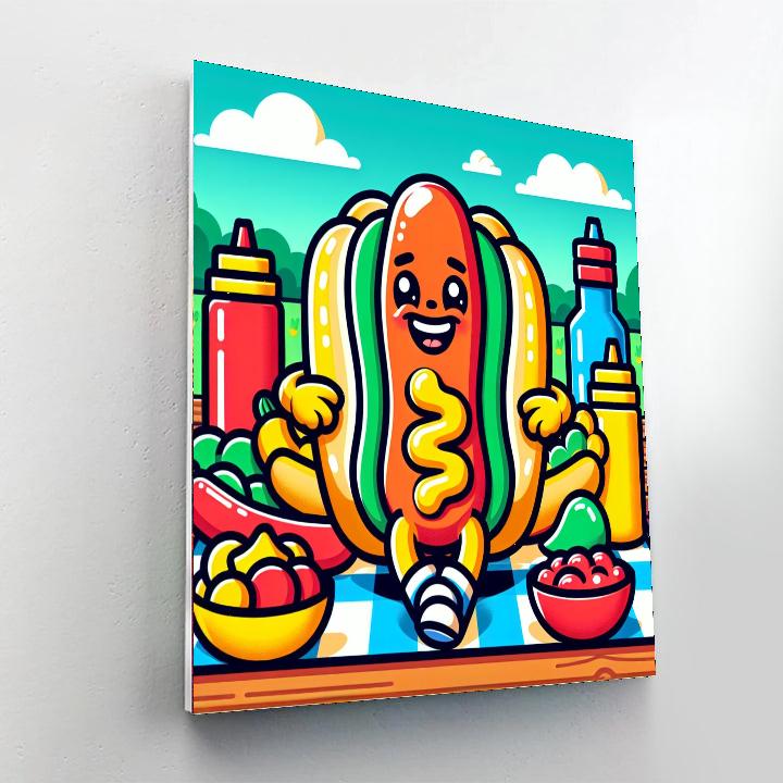 Happy Hotdog DIY Paint By Numbers