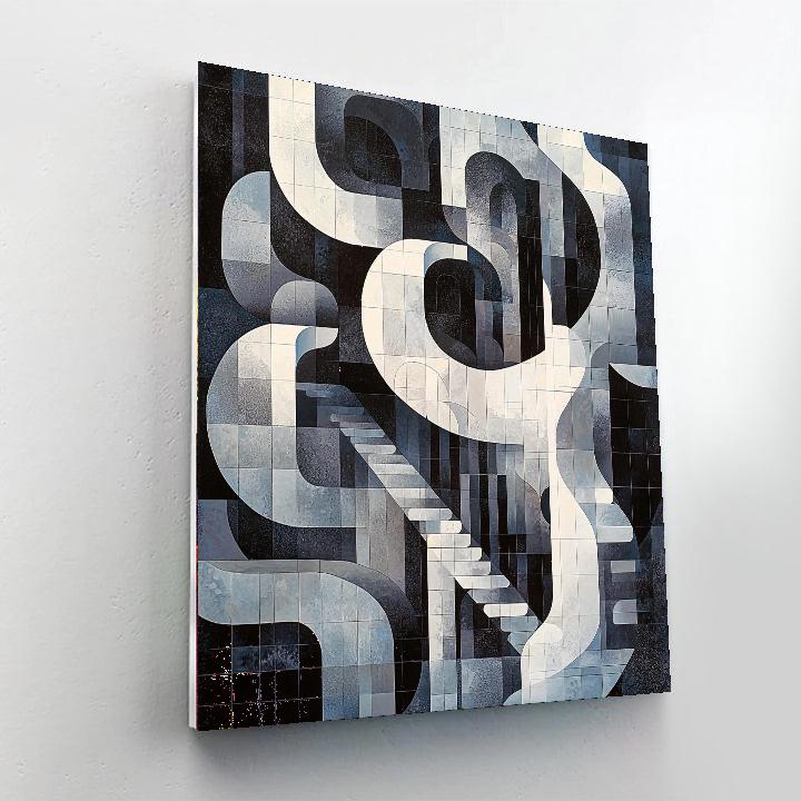 M.C. Escher Inspired Curvilinear Dreams  Numbered Painting Kits