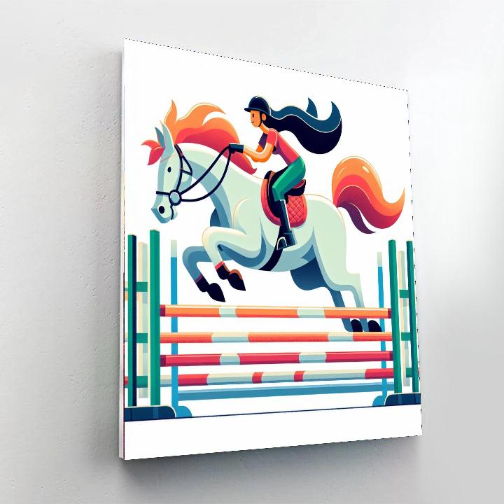 Energetic Equestrian Event Painting Number Kit
