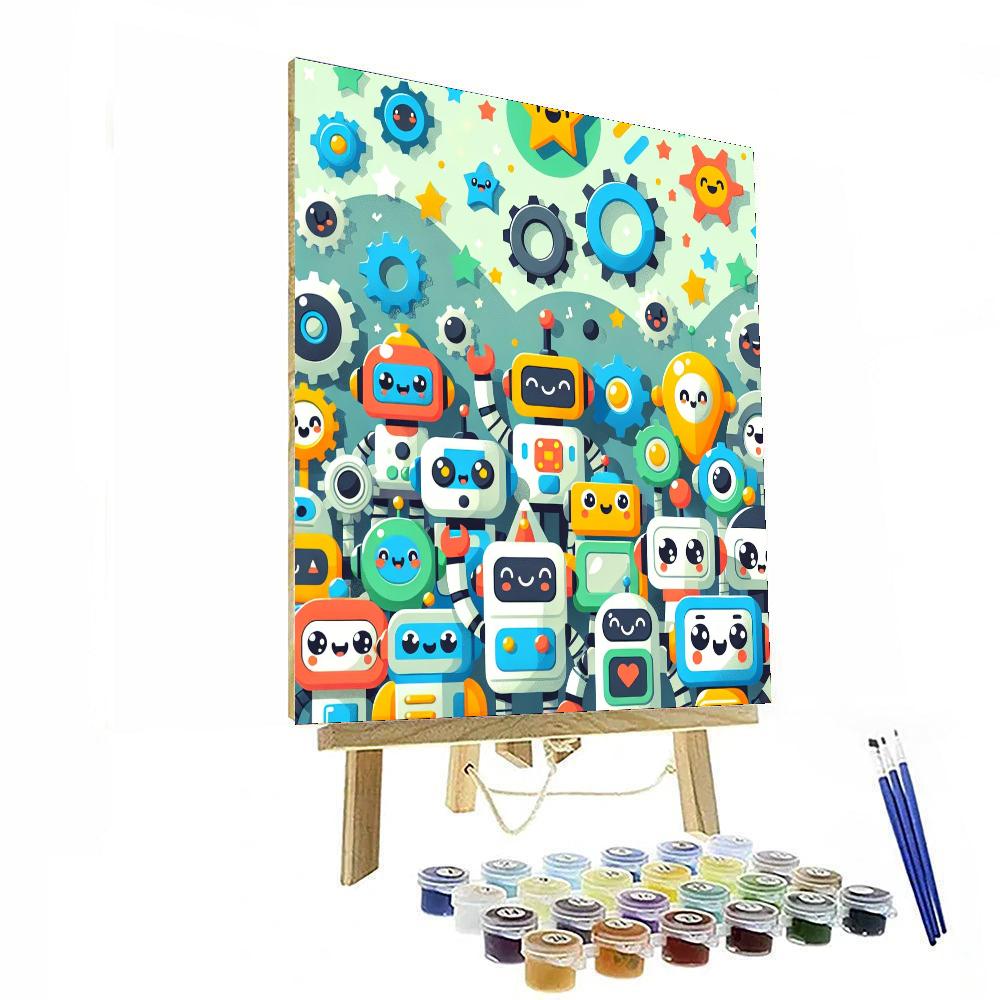Lively Robot Revolution DIY Paint By Numbers