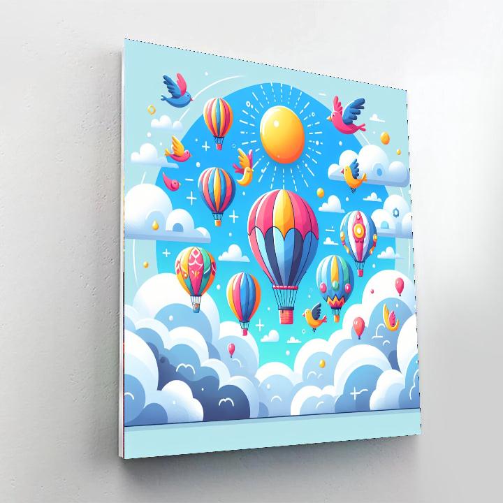 Whimsical Adventure In The Clouds Numbered Painting Kits