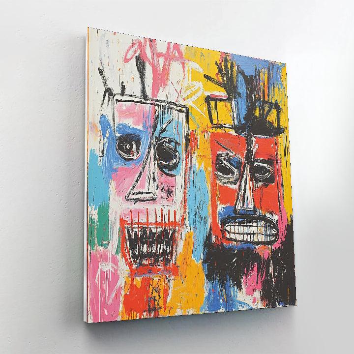 Jean-Michel Basquiat Inspired Abstract Fusion Of Cultures  Number Painting