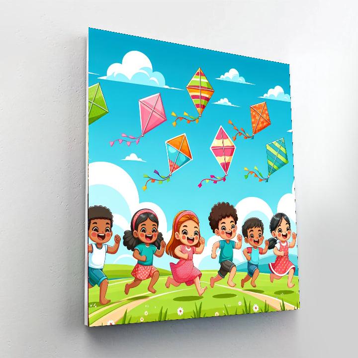 Flying Kites Painting Number Kit