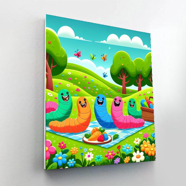 Wiggly Worm Picnic Numbered Painting Kits