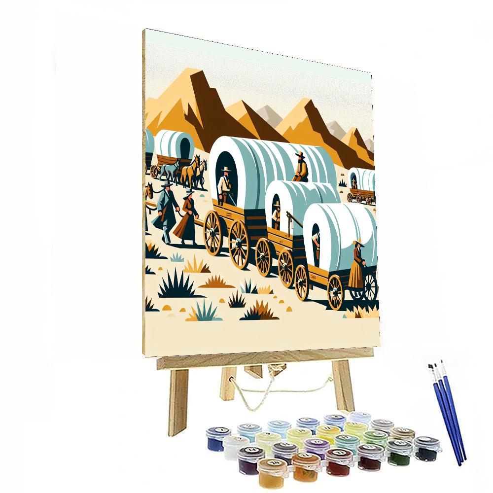 Wild West Wagon Trail Paint By Numbers Art