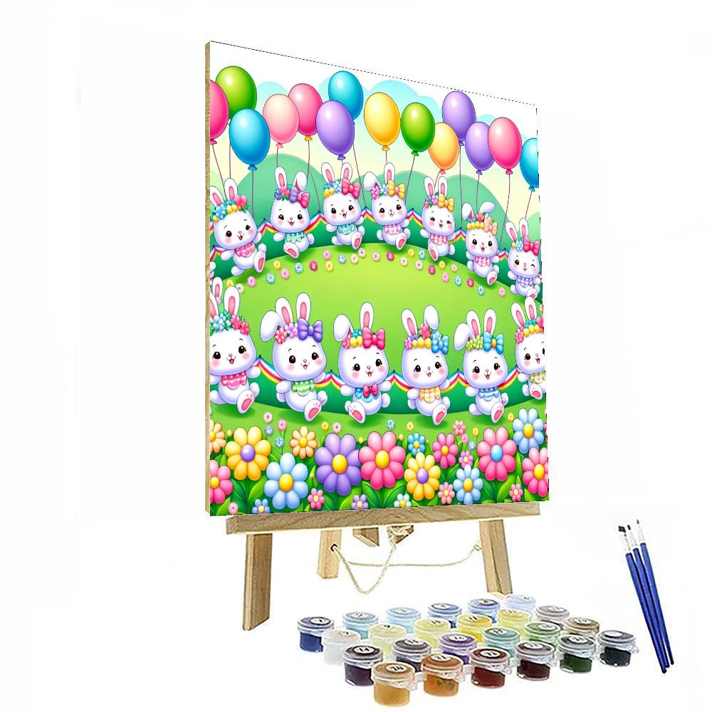 Bouncy Bunny Parade Paint By Numbers Art