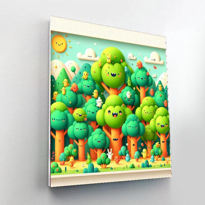 Bubbling Broccoli Forest Paint By Number