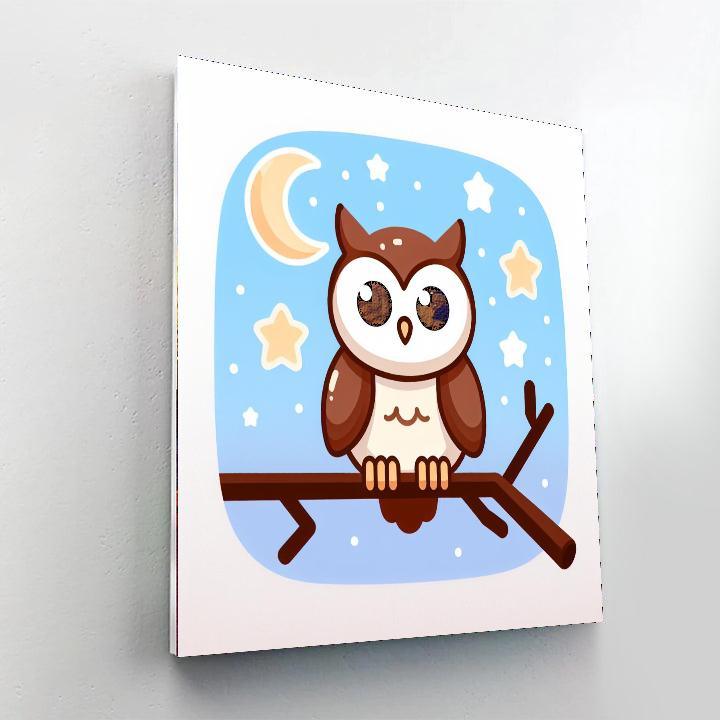 Curious Owl's Night Out Paint By Number