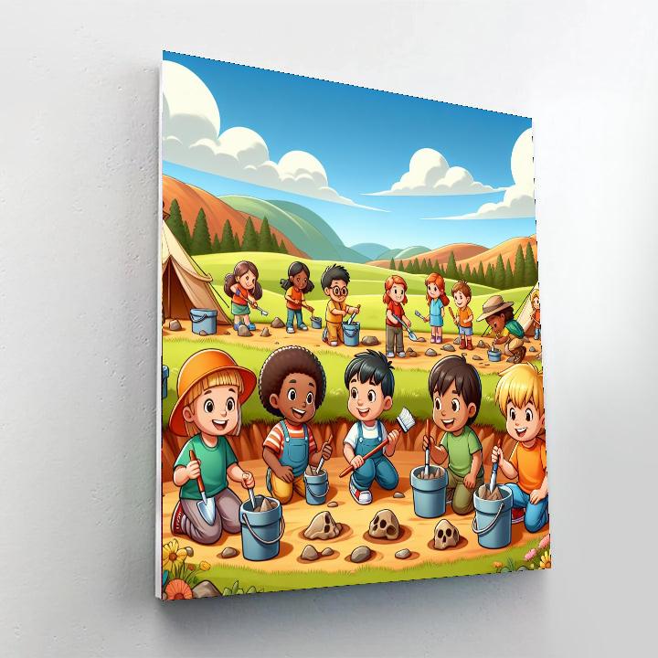 Dinosaur Explorer's Camp Painting Number Kit