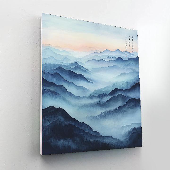 Zhao Mengfu Inspired Whispering Mountains  Painting By Numbers Kit