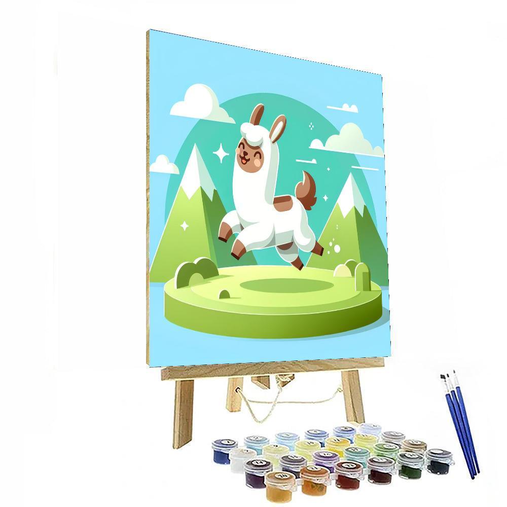 Playful Little Llama Number Painting
