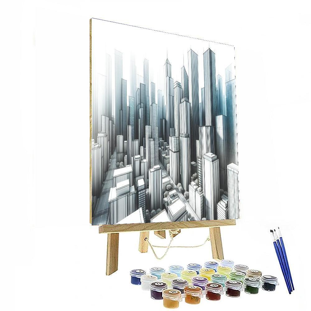 Chic Urban Skyline Number Painting