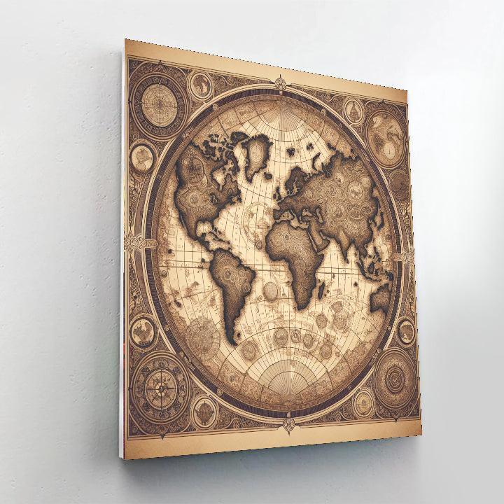 World Explorer's Map Paint By Color