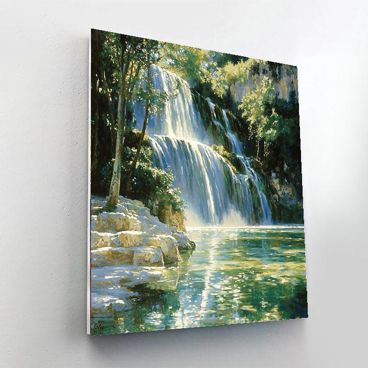 John Singer Sargent Inspired Glistening Waterfall Harmony  Paint By Numbers