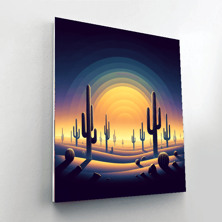 Desert Cactus at Dusk - DIY Painting By Numbers Kit