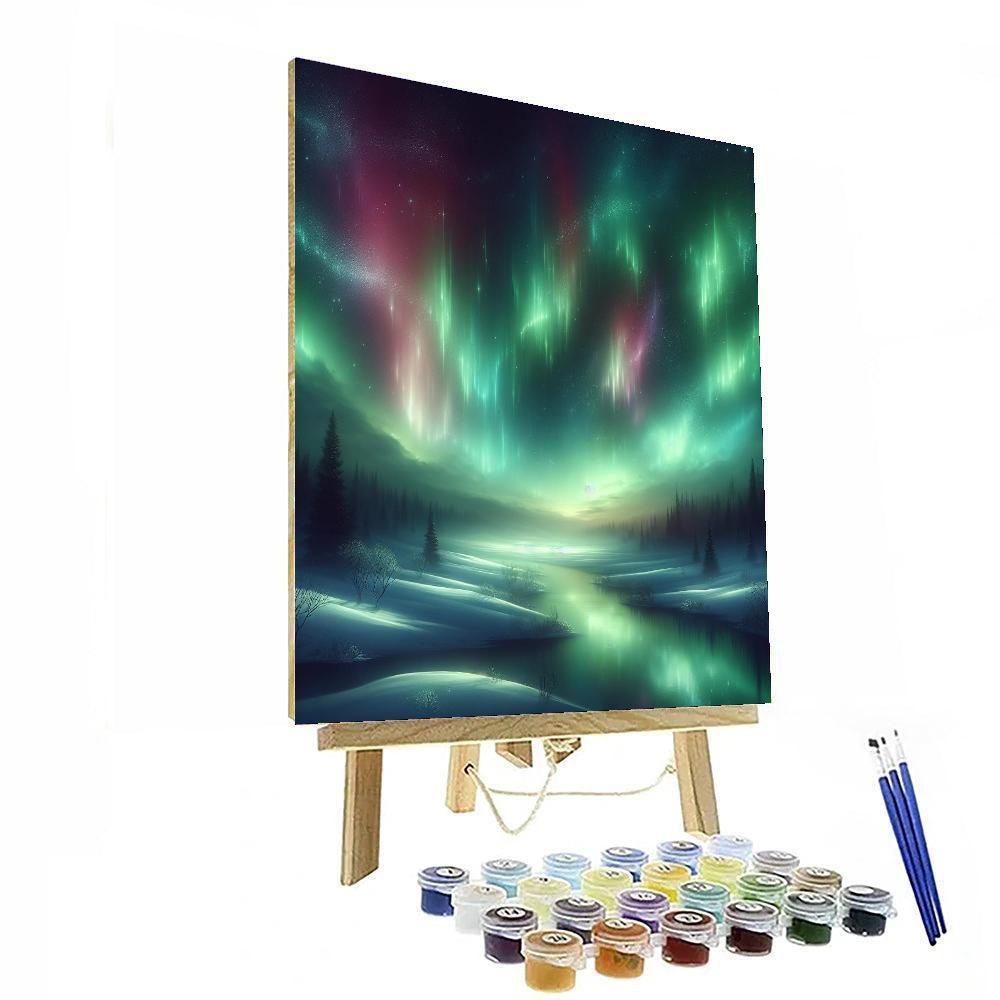 Mystical Aurora Skies Painting Number Kit