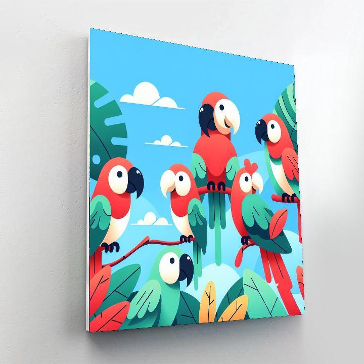 Happy Parrot's Jungle Paint By Number