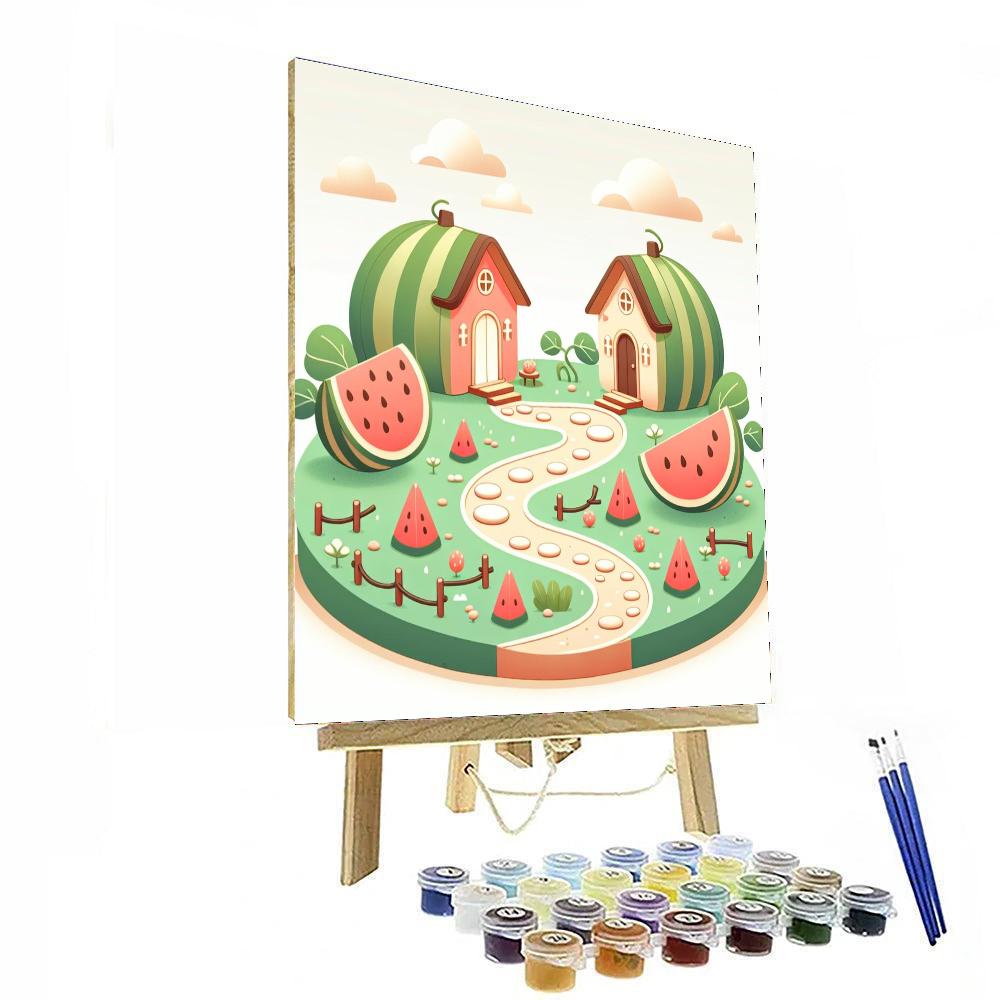 Whimsical Watermelon World Paint By Numbers Art