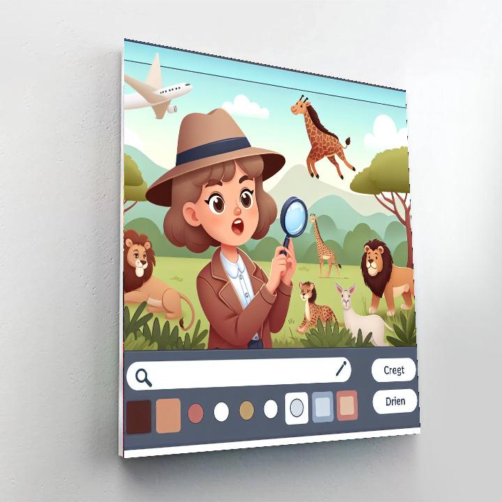 Safari Animal Detective DIY Paint By Numbers