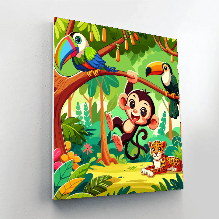 Friendly Jungle Friends Paint By Numbers