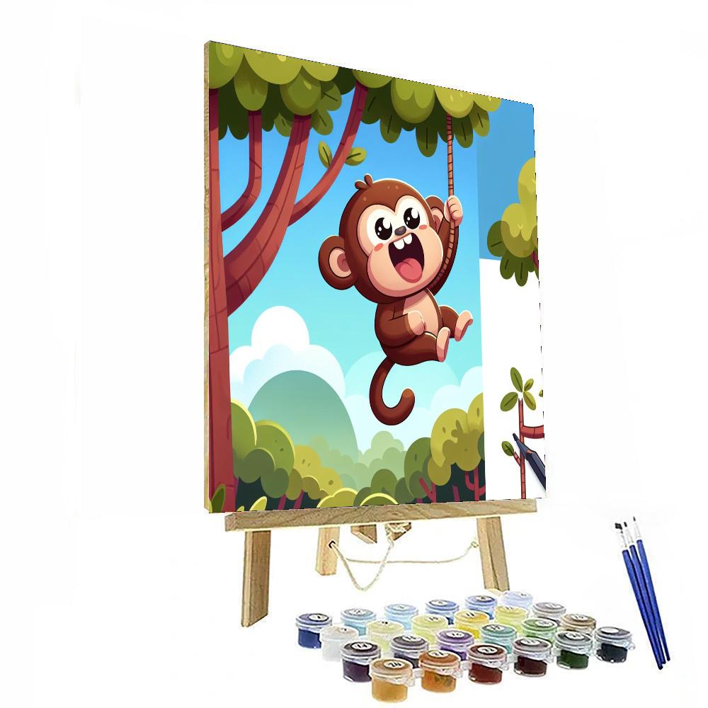 Cheeky Monkey Swing Numbered Painting Kits