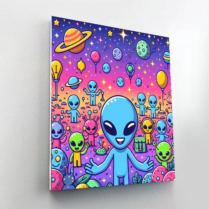 Adventurous Space Aliens DIY Paint By Numbers