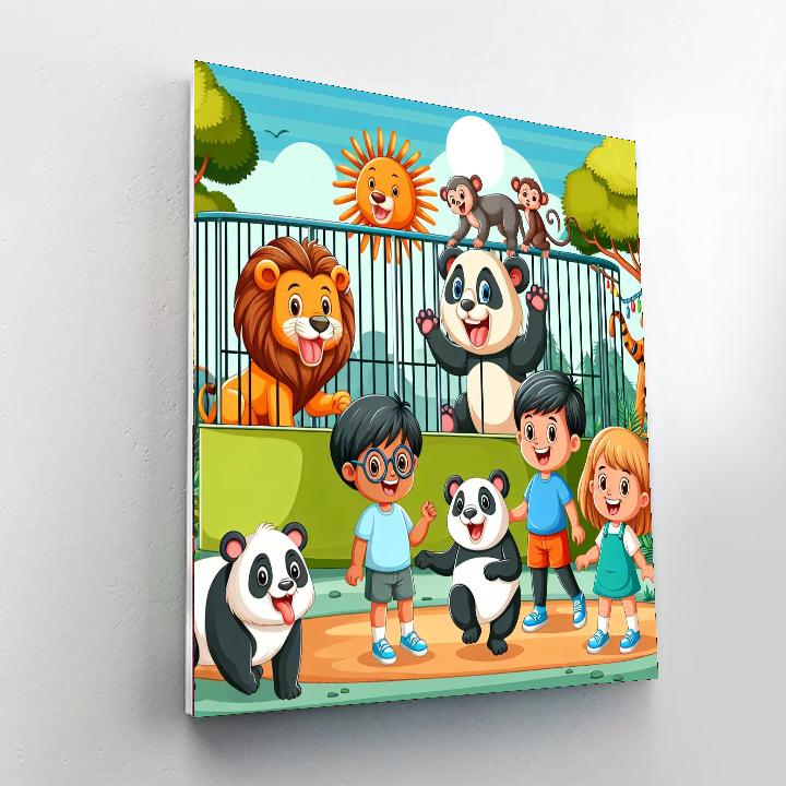 Lively Adventure At The Zoo Painting By Numbers Kit