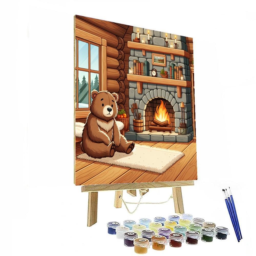 Bear's Cozy Winter Retreat Number Painting