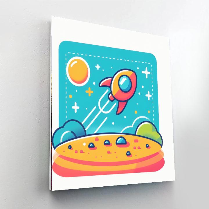 Friendly Spaceship Landing Painting By Numbers Kit
