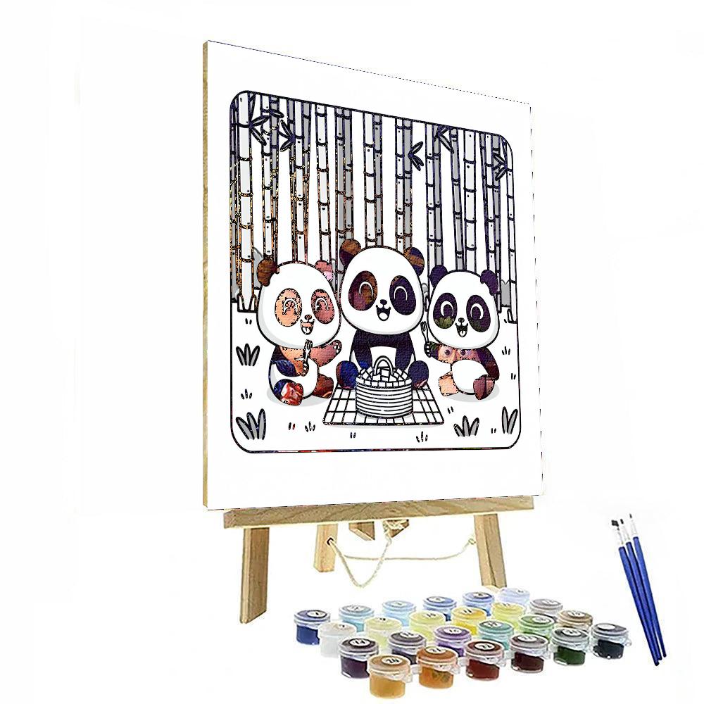 Majestic Panda Picnic Number Painting