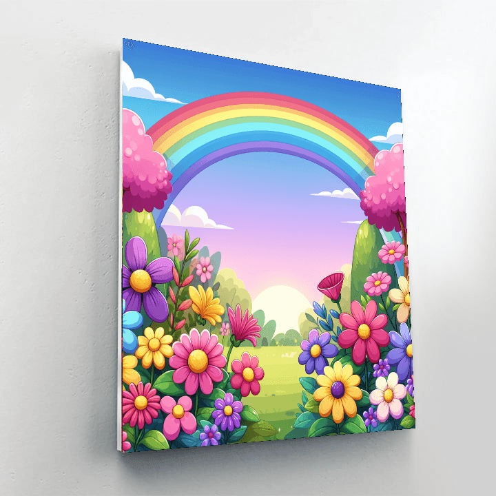 Brilliant Rainbow Garden DIY Paint By Numbers