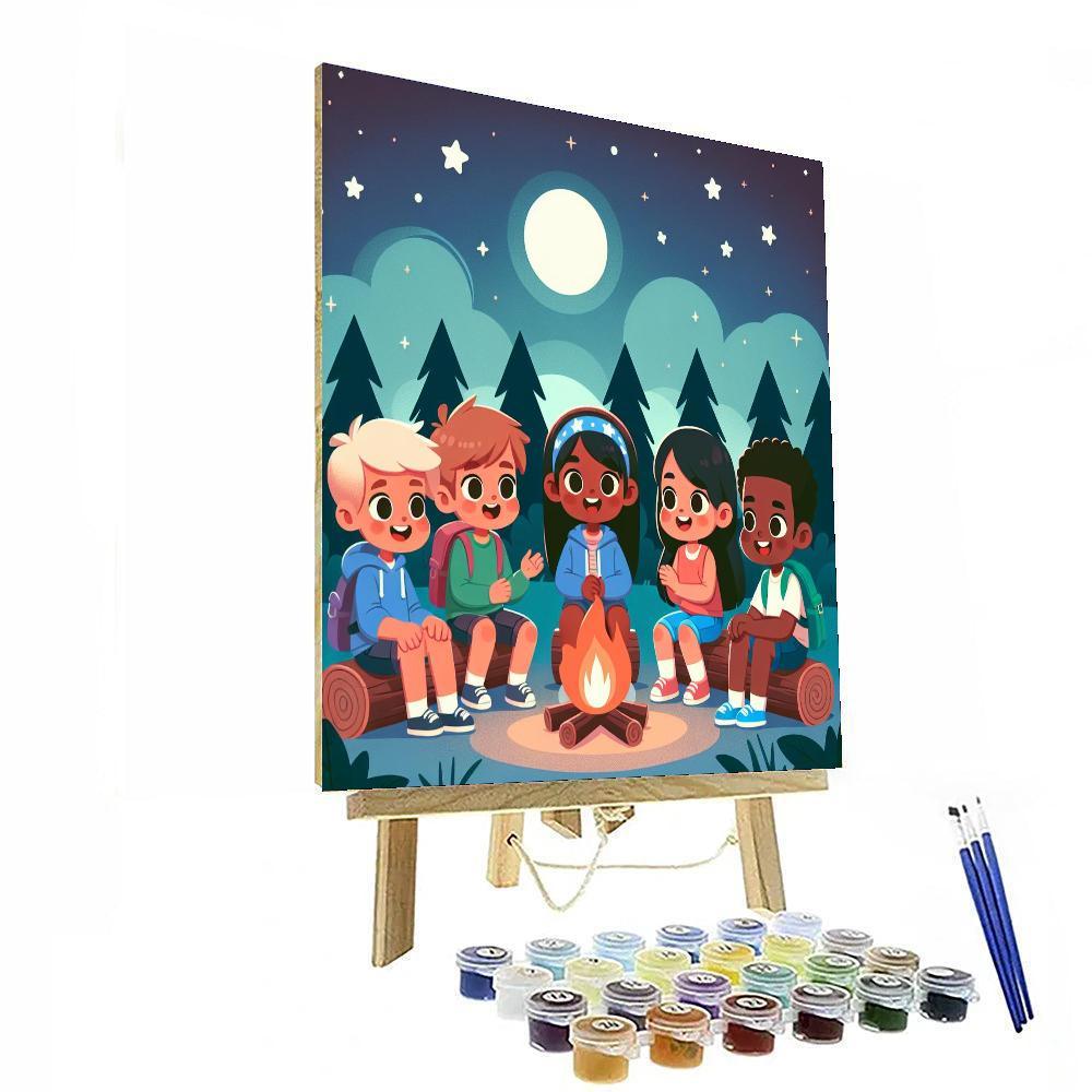 Starlit Campfire Tales Number Painting