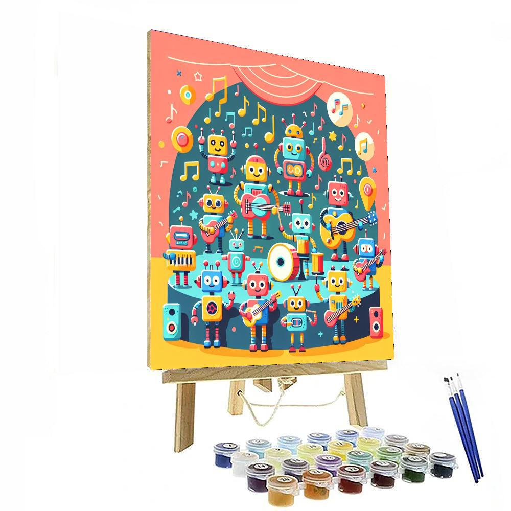 Rockin' Robots Paint By Numbers Art