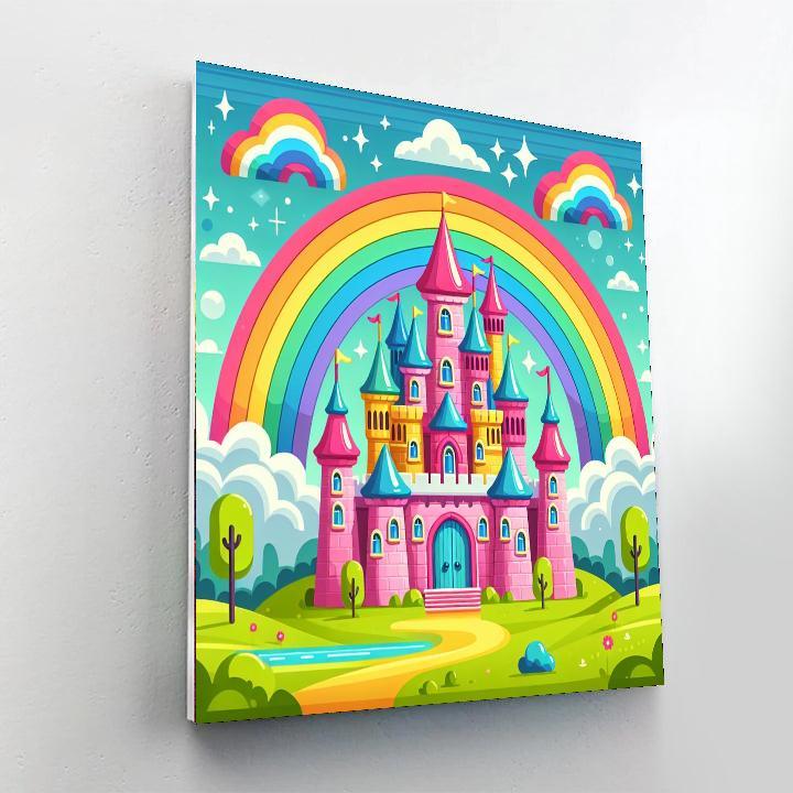 Rainbow Fairytale Castle Painting By Numbers Kit