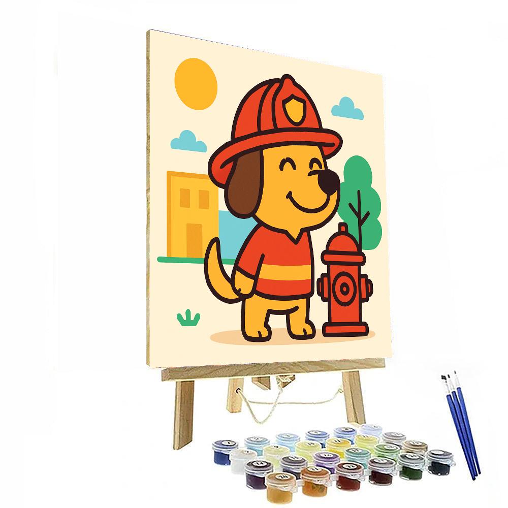 Firefighter Dog DIY Paint By Numbers